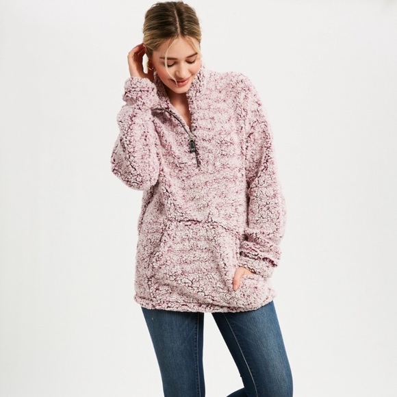 ❗️LAST❗️Sherpa Quarter Zip Pullover in Plum - Picture 4 of 7